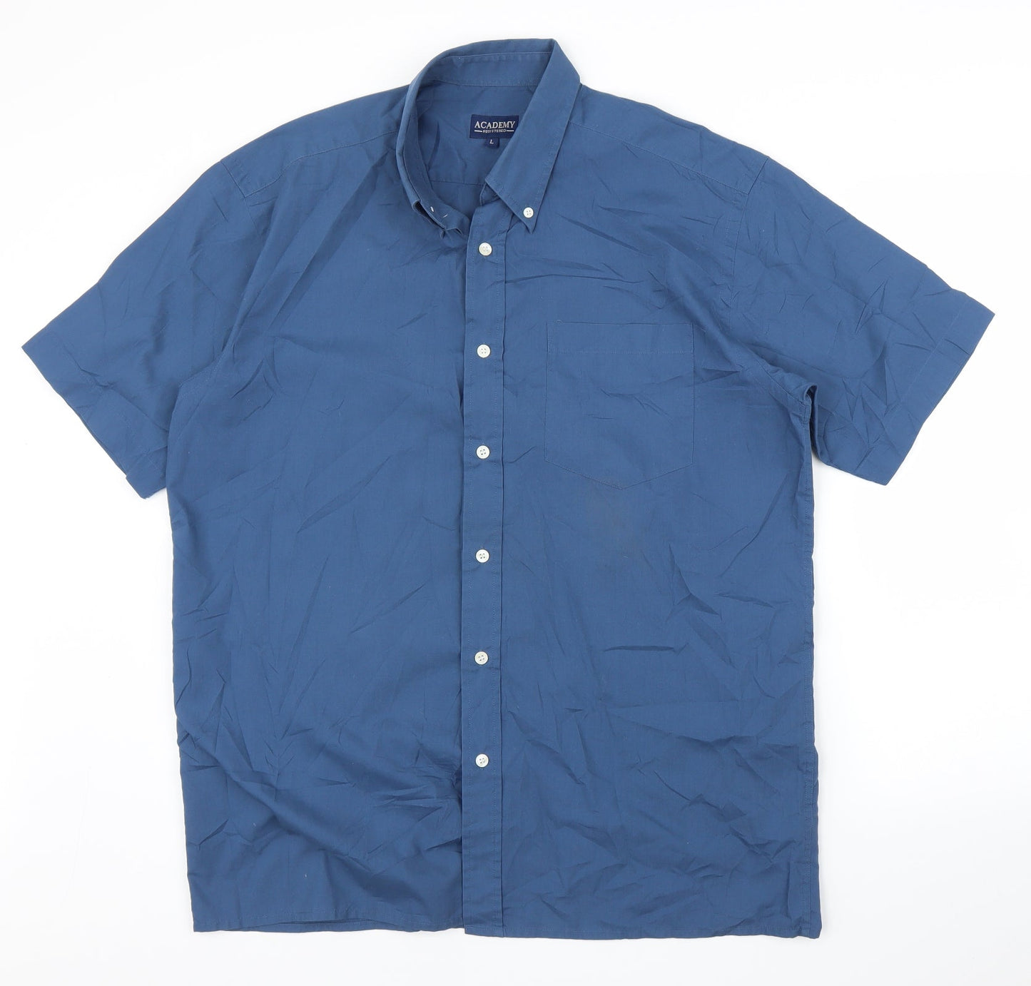 Academy Mens Blue    Button-Up Size L