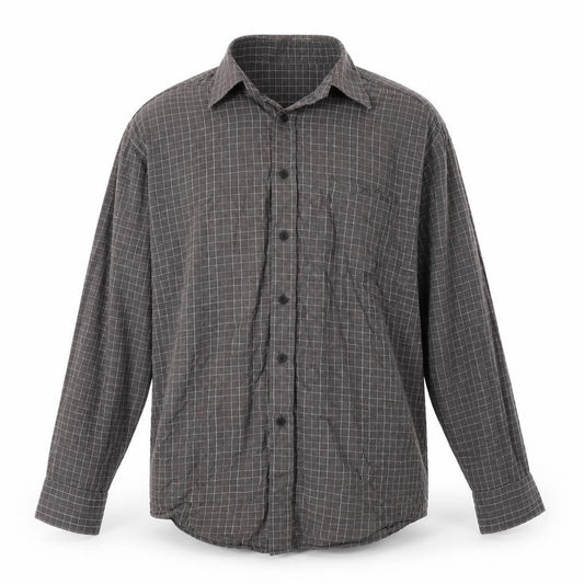 Marks & Spencer Mens Brown Check   Button-Up Size 16