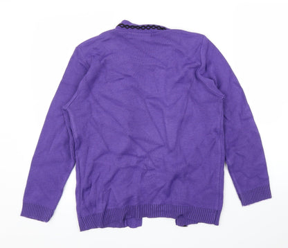 Pure and Natural Womens Purple Argyle/Diamond  Pullover Jumper Size S