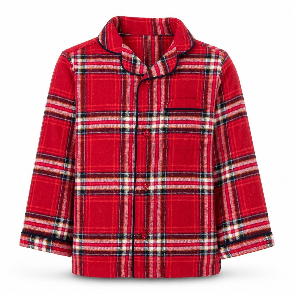 Marks & Spencer Girls Red Plaid  Basic Button-Up Size 3-4 Years