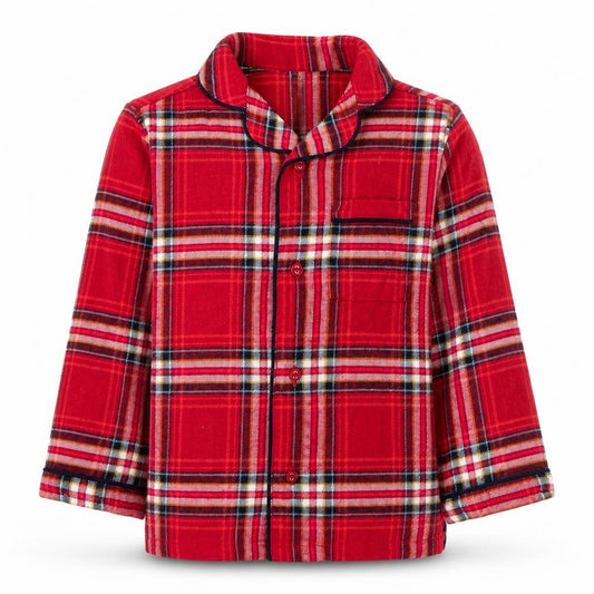 Marks & Spencer Girls Red Plaid  Basic Button-Up Size 3-4 Years