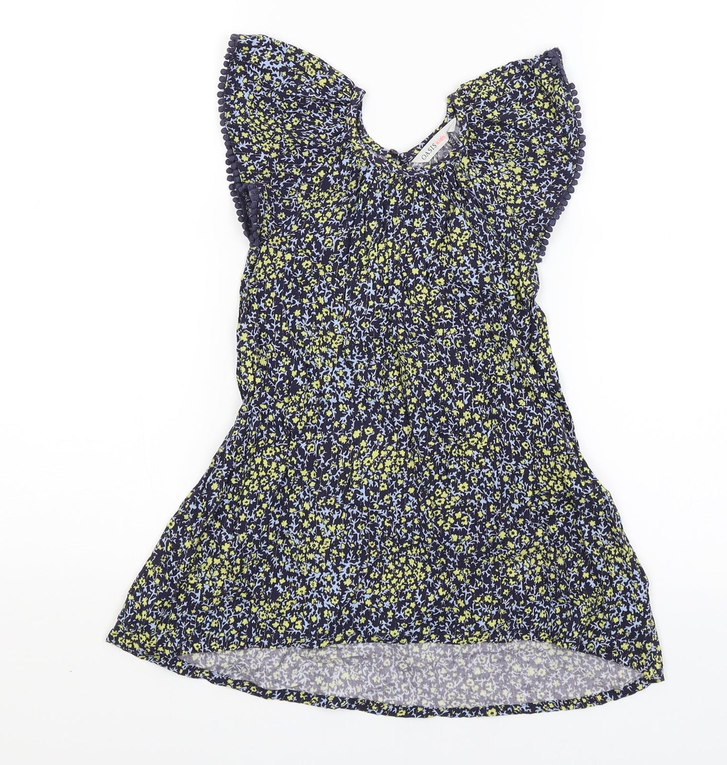 Oasis Girls Blue Floral  A-Line  Size 4 Years