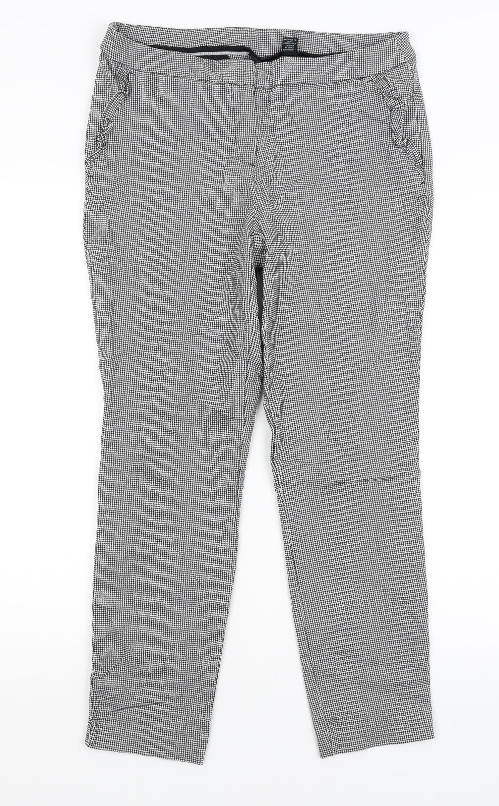Cynthia Rowley Womens Grey Houndstooth  Trousers  Size 14 L27 in