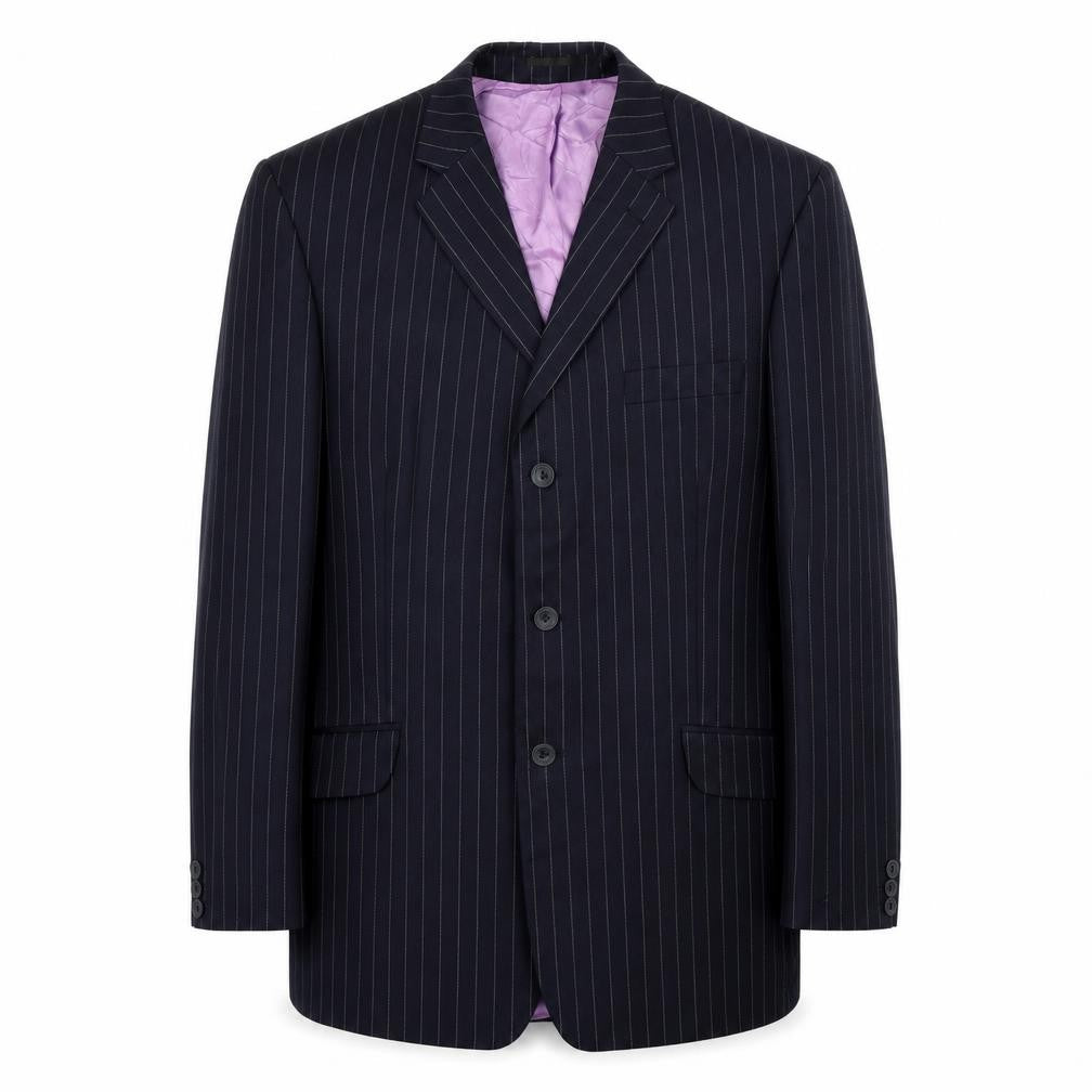 Fellini Mens Blue Striped  Jacket Blazer Size L