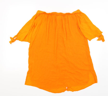 Matalan Womens Orange   Basic Button-Up Size S