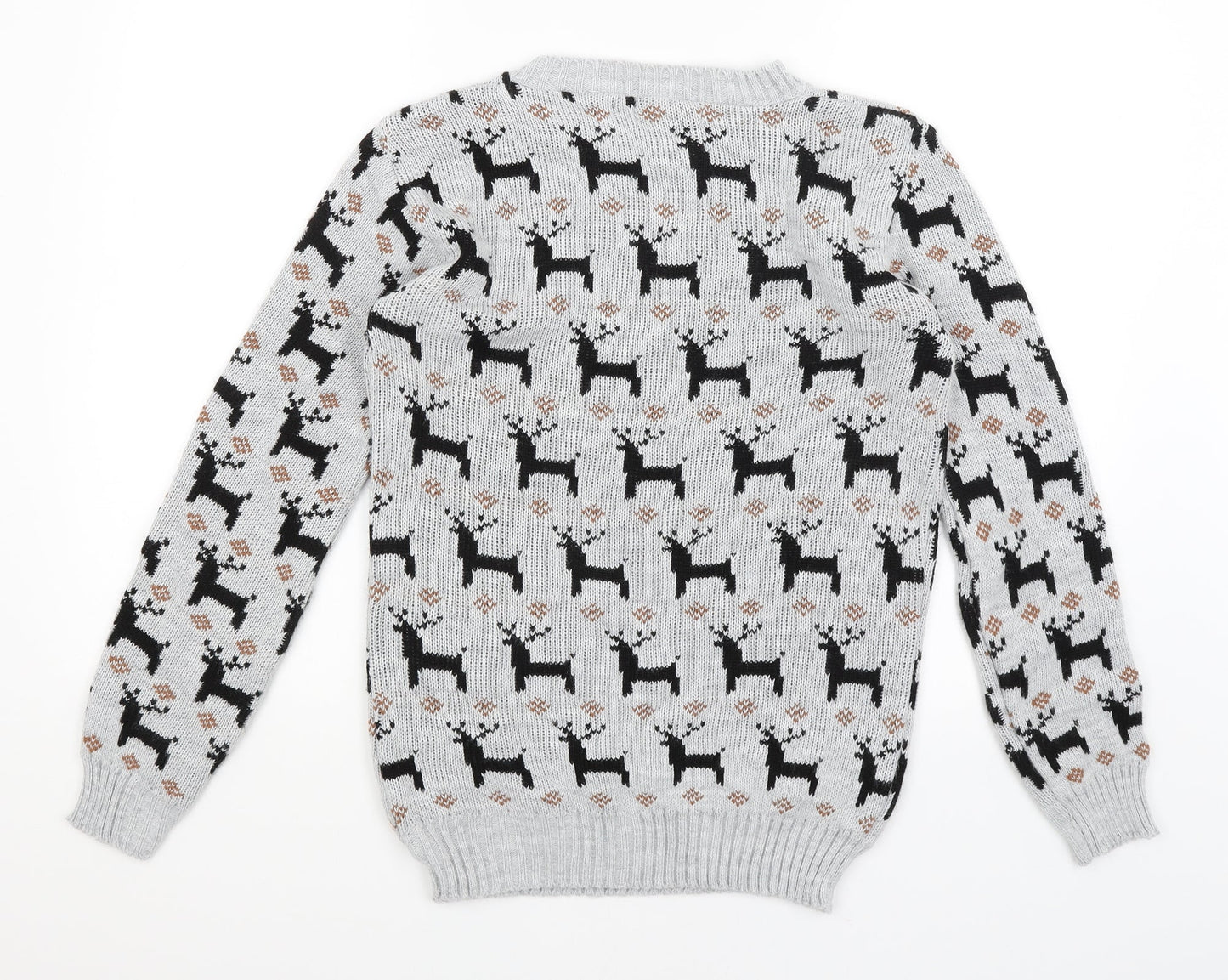 Alessandra Saroshi Womens Grey   Pullover Jumper Size M  - Reindeer