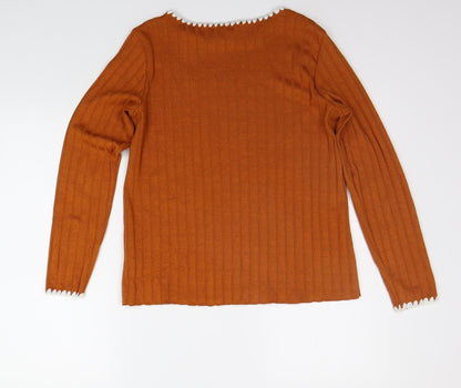 Back view of Papaya women’s orange basic t-shirt, size UK 12