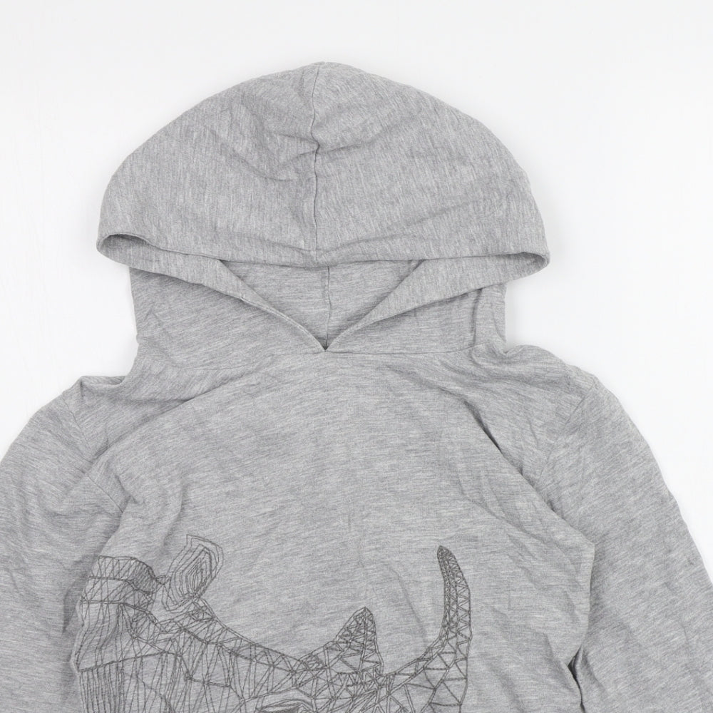 Little Pieces Boys Grey   Pullover Hoodie Size 9-10 Years