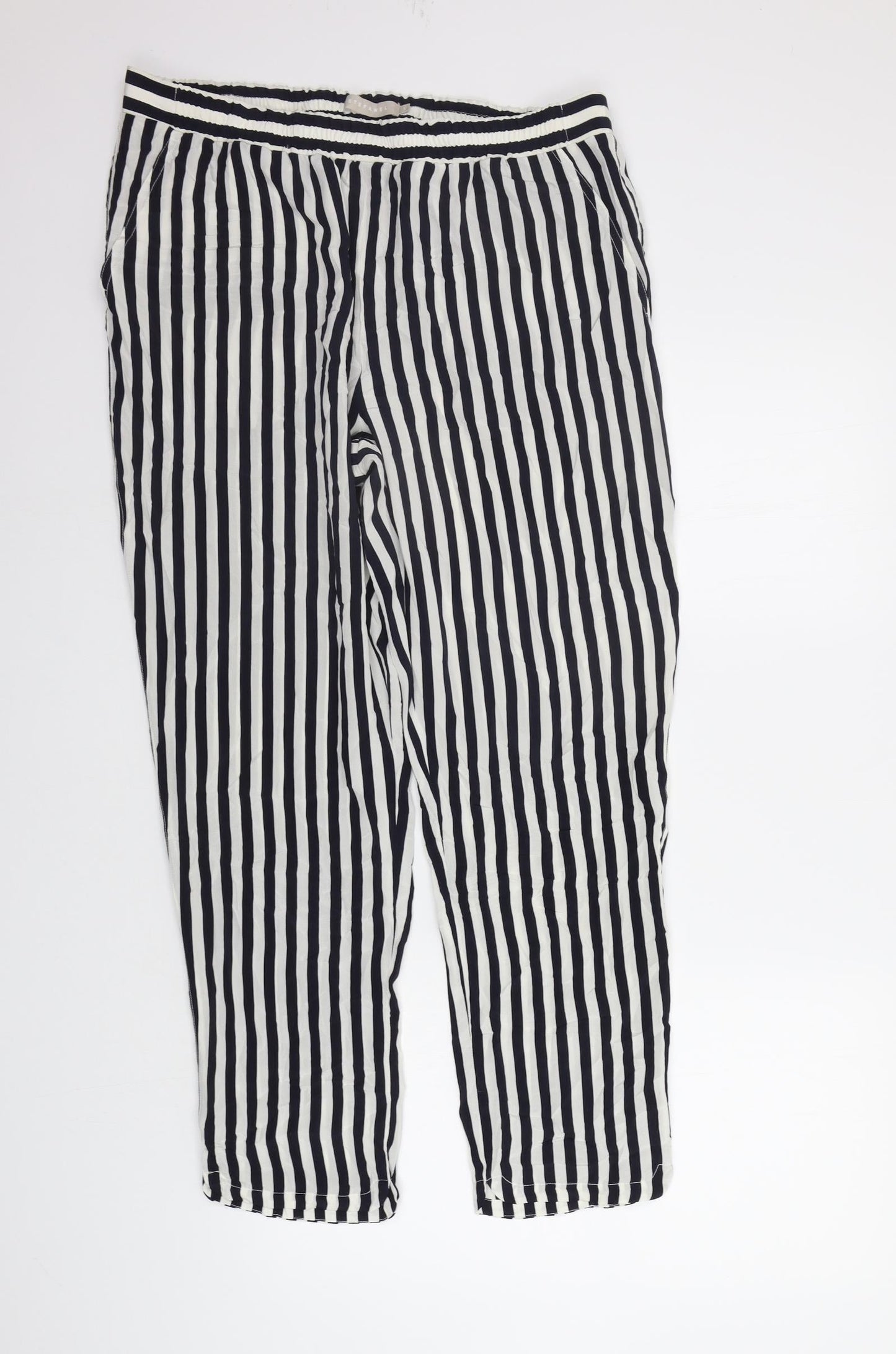 Stefanrel Womens Blue Striped  Trousers  Size L L27 in - Elastic Waist Band