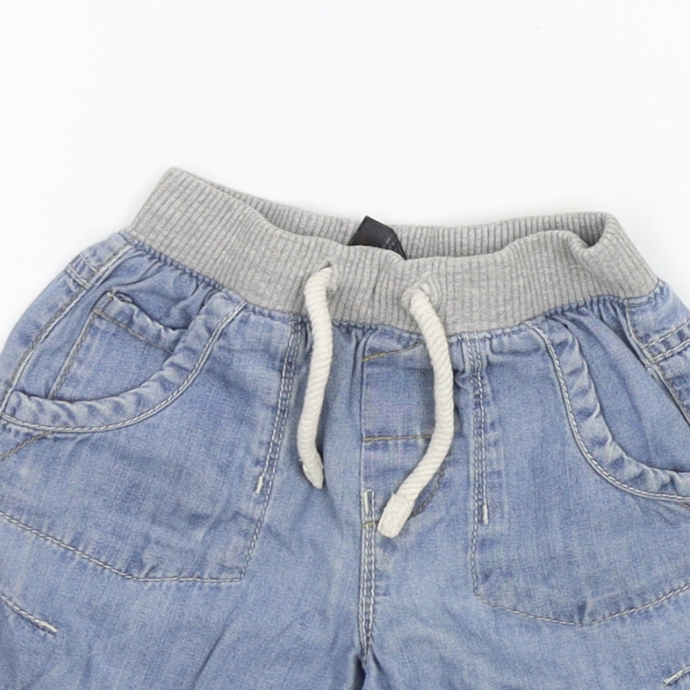 NEXT Girls Blue Ikat  Cropped Jeans Size 9-12 Months