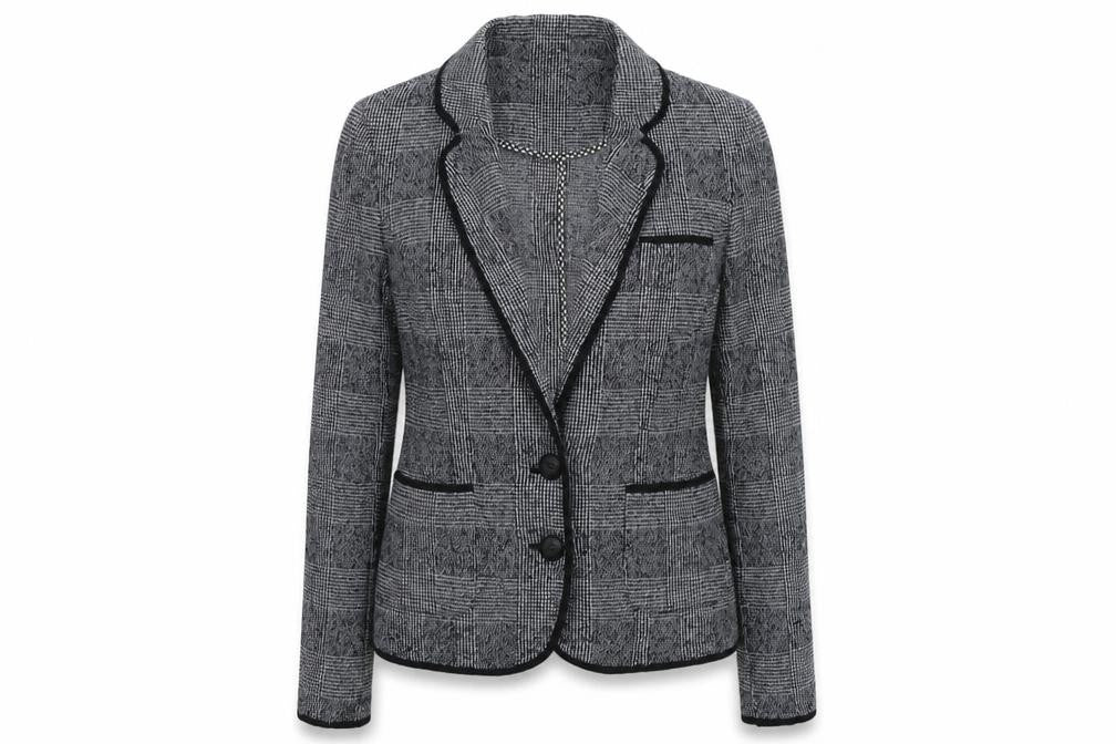 River Island Womens Grey Check  Gilet Blazer Size 8