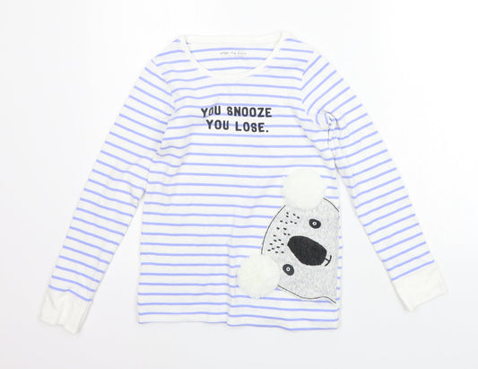NEXT Girls Blue Striped  Top Pyjama Top Size 11 Years