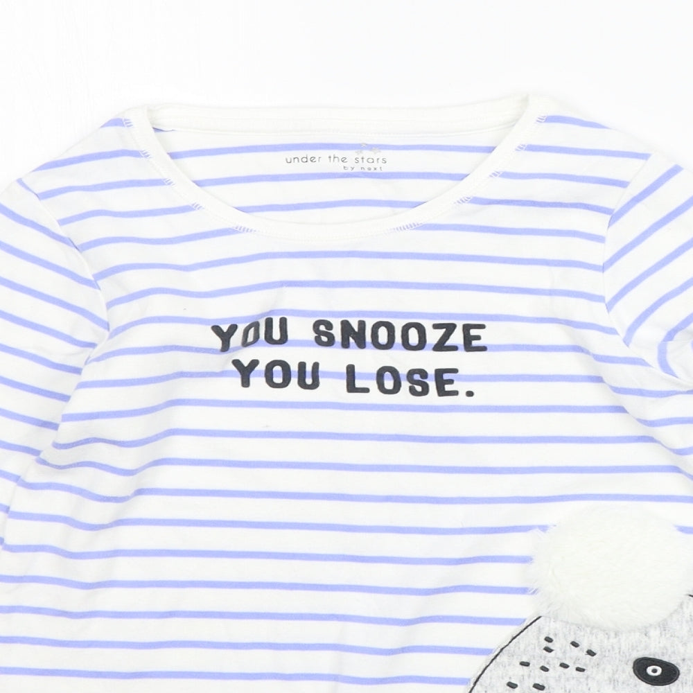 NEXT Girls Blue Striped  Top Pyjama Top Size 11 Years