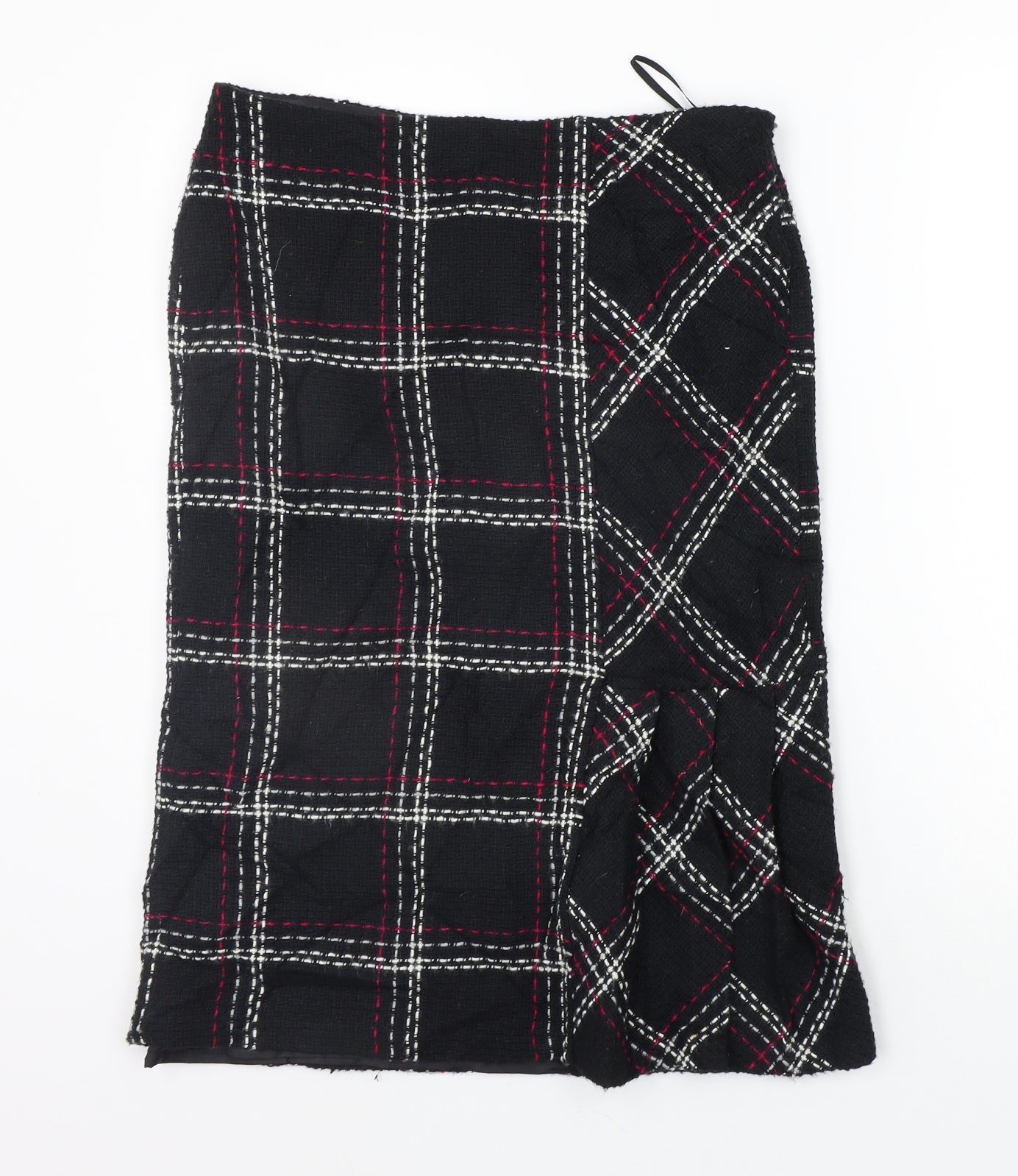 FLORNCE + FRED Womens Black Check  A-Line Skirt Size 10