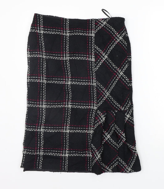 FLORNCE + FRED Womens Black Check  A-Line Skirt Size 10
