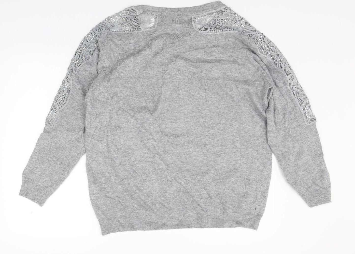 YUMMI Womens Grey   Pullover Jumper Size L  - DETAILS ON ARM