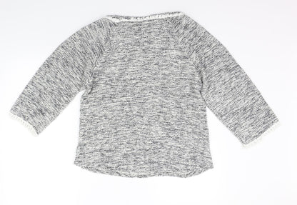 Marks & Spencer Womens Grey Geometric  Pullover Jumper Size 12