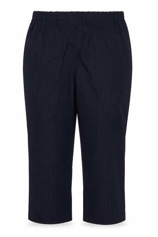 Bonmarché Womens Blue Striped Trousers Size 16 L24 in - Elastic Waist Band