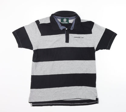 Preloved Celtic Football Club Womens Black Striped  Basic Polo Size S - Front
