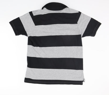 Preloved Celtic Football Club Womens Black Striped  Basic Polo Size S - Back