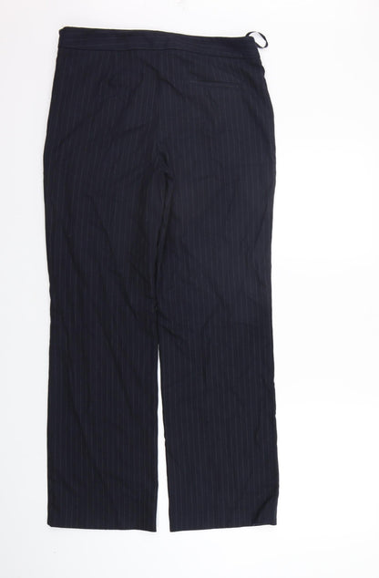 Next Womens Blue Striped  Trousers  Size 10 L29 in