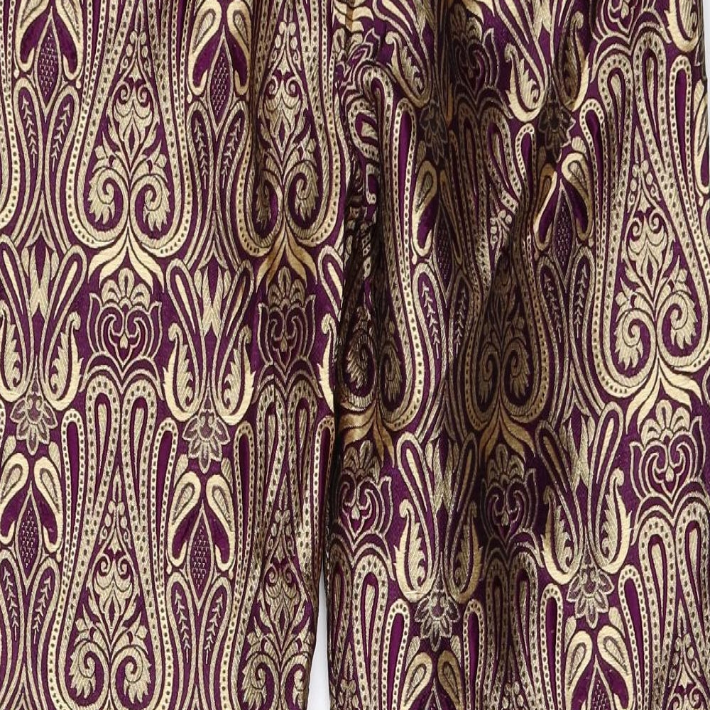 Preworn Womens Purple Geometric  Trousers  Size 40 L27.5 in