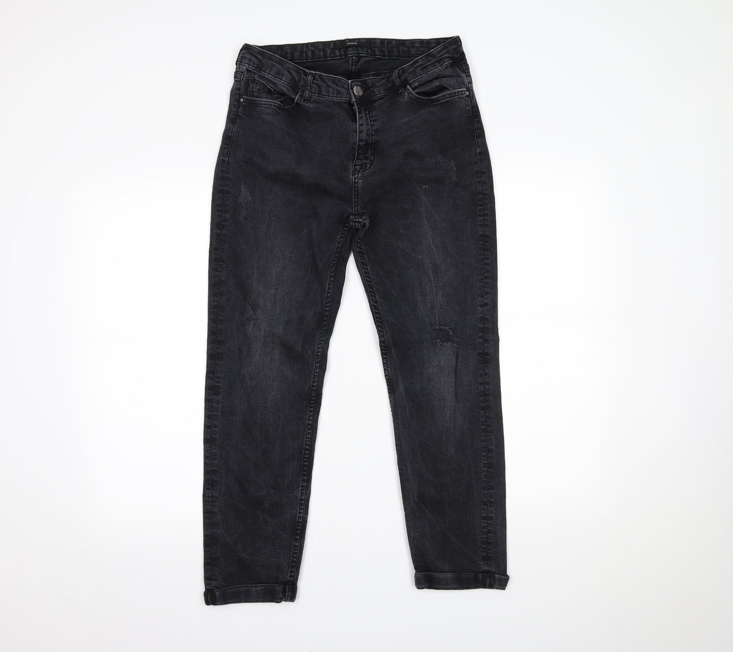 George Womens Black  Denim Skinny Jeans Size 10 L25 in