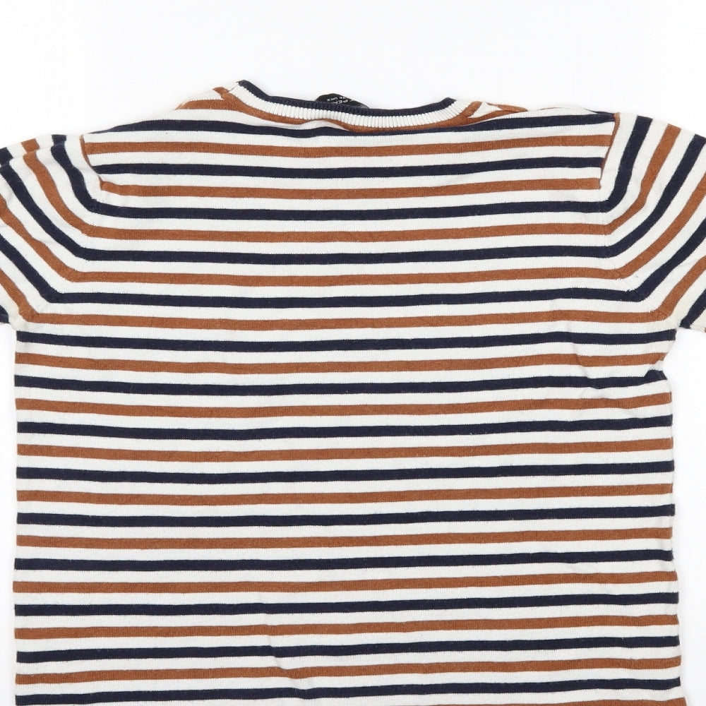 Dorothy Perkins Womens Multicoloured Striped  Basic T-Shirt Size 8