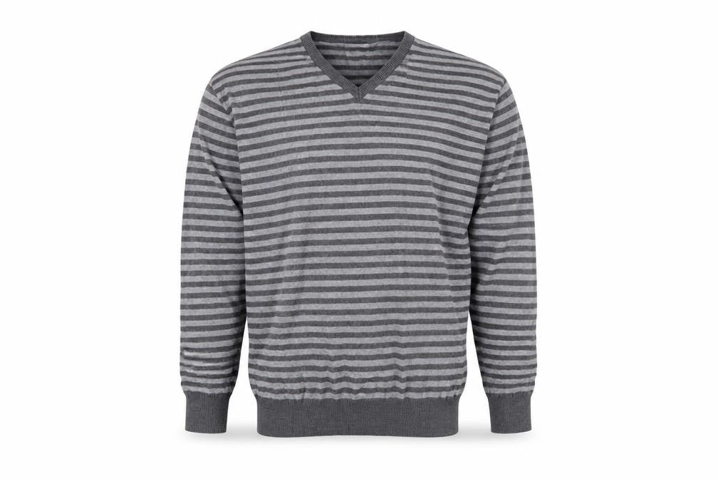 DUNNES Mens Grey Striped  Pullover Jumper Size M