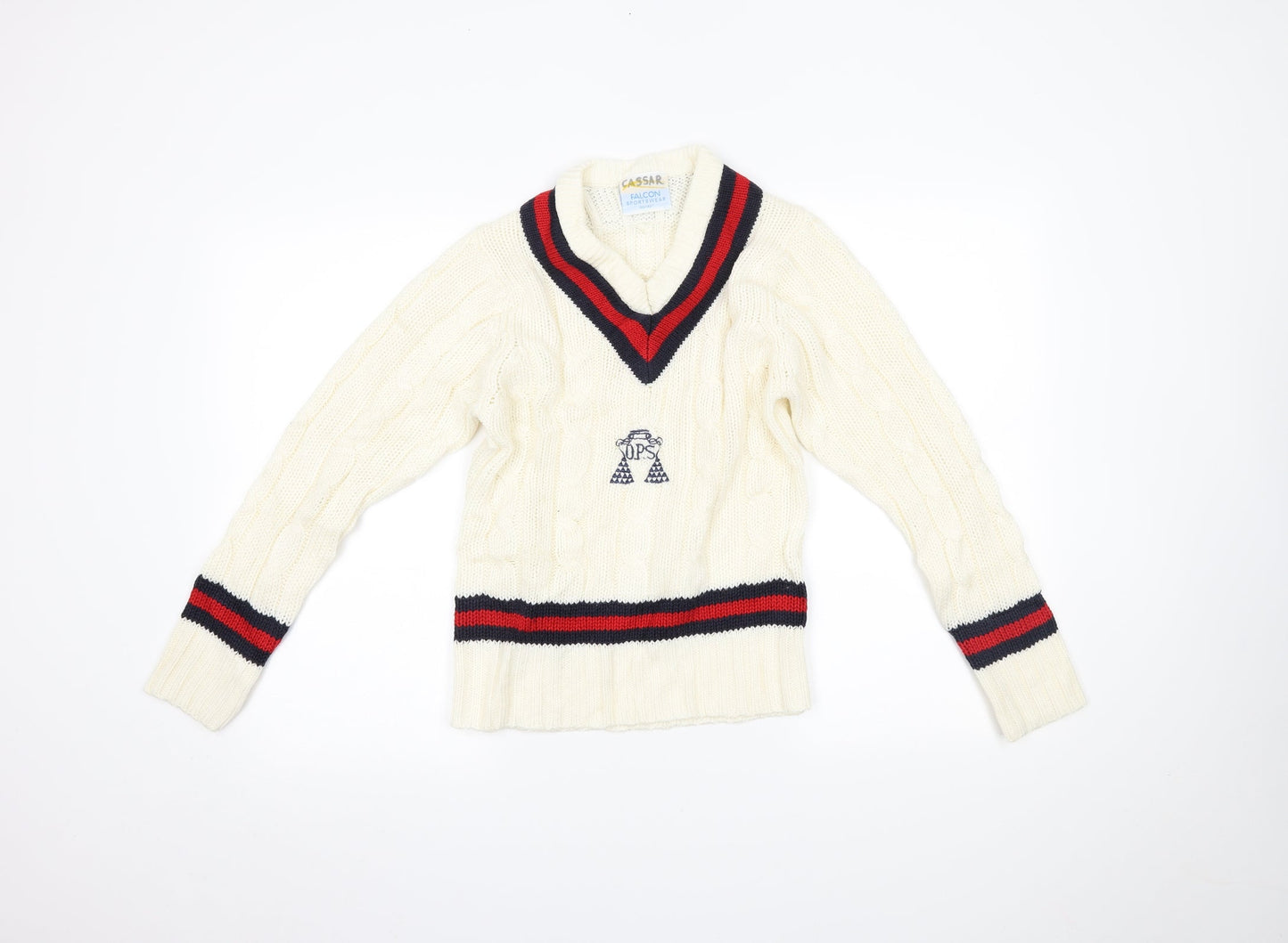 Falcon Mens Ivory   Pullover Jumper Size S