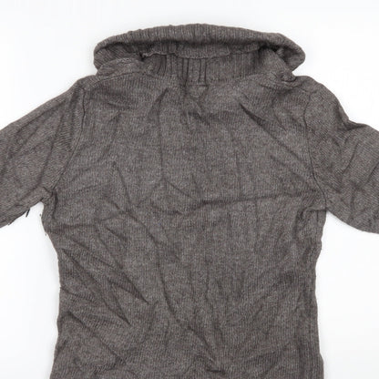 Brand and care label for ESPRIT women’s brown basic blouse, size M