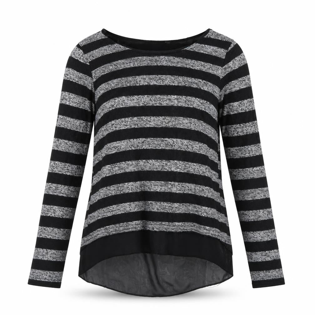 New Look Womens Black Striped  Basic Blouse Size S