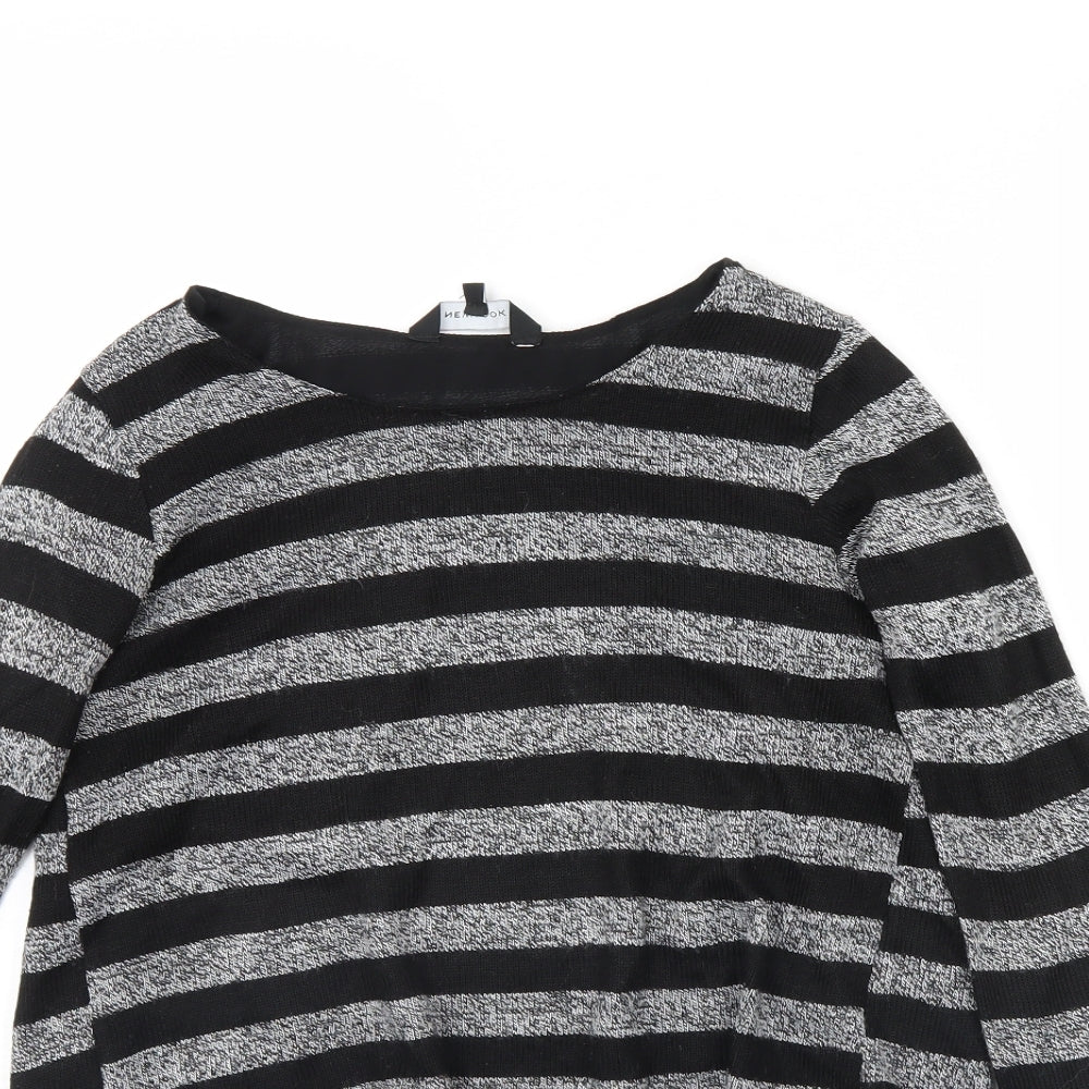 New Look Womens Black Striped  Basic Blouse Size S