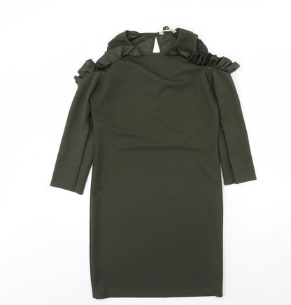 Additional front view of Miss Selfridge women’s green mini, size UK 14