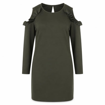 Front view of Miss Selfridge women’s green mini, size UK 14