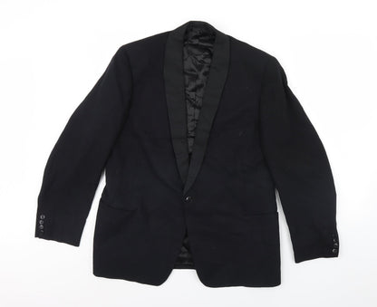 Preworn Mens Black   Jacket Blazer Size 40  - Shoulder Pads