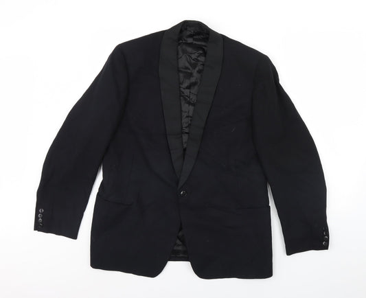 Preworn Mens Black   Jacket Blazer Size 40  - Shoulder Pads