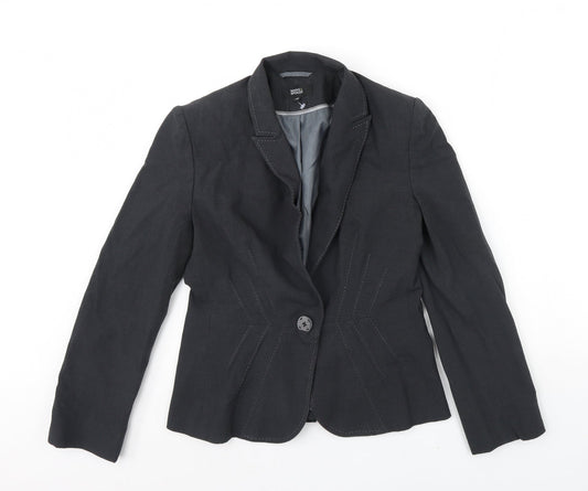 m&s Womens Grey   Jacket Blazer Size 12  - Shoulder Pads