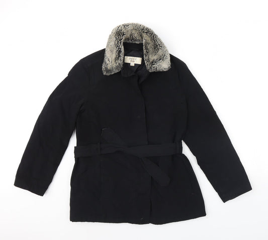 NEXT Womens Black   Rain Coat Coat Size 8