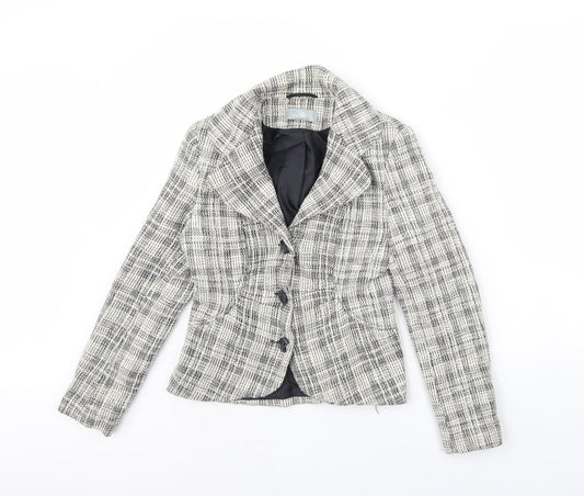 Wallis Womens Ivory Plaid  Jacket  Size 10