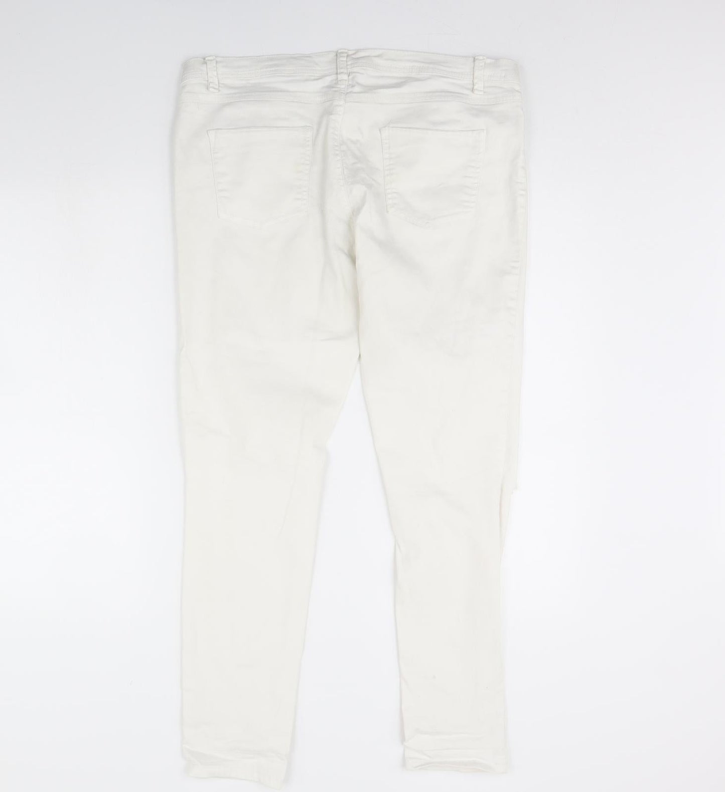 Preworn Womens Ivory  Denim Skinny Jeans Size 36 in L30 in