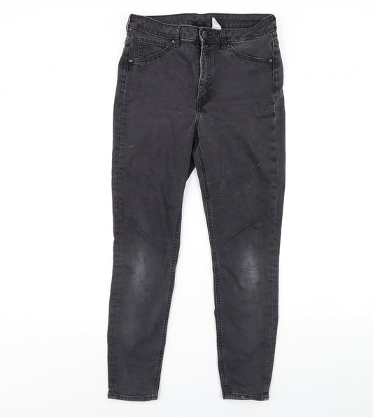 Preworn Womens Black  Denim Skinny Jeans Size 14 L29 in