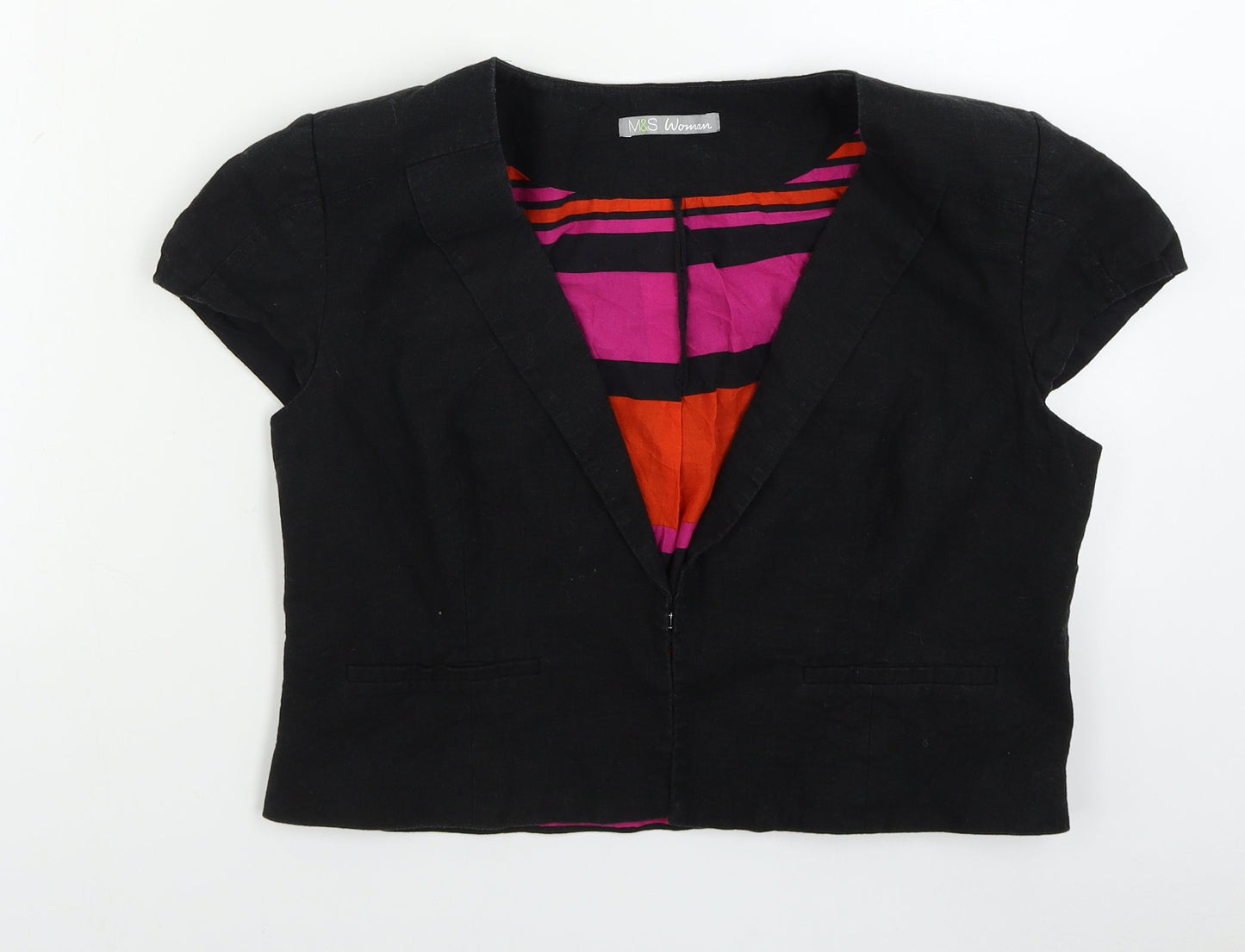 Marks and Spencer Womens Black   Overcoat Blazer Size 16