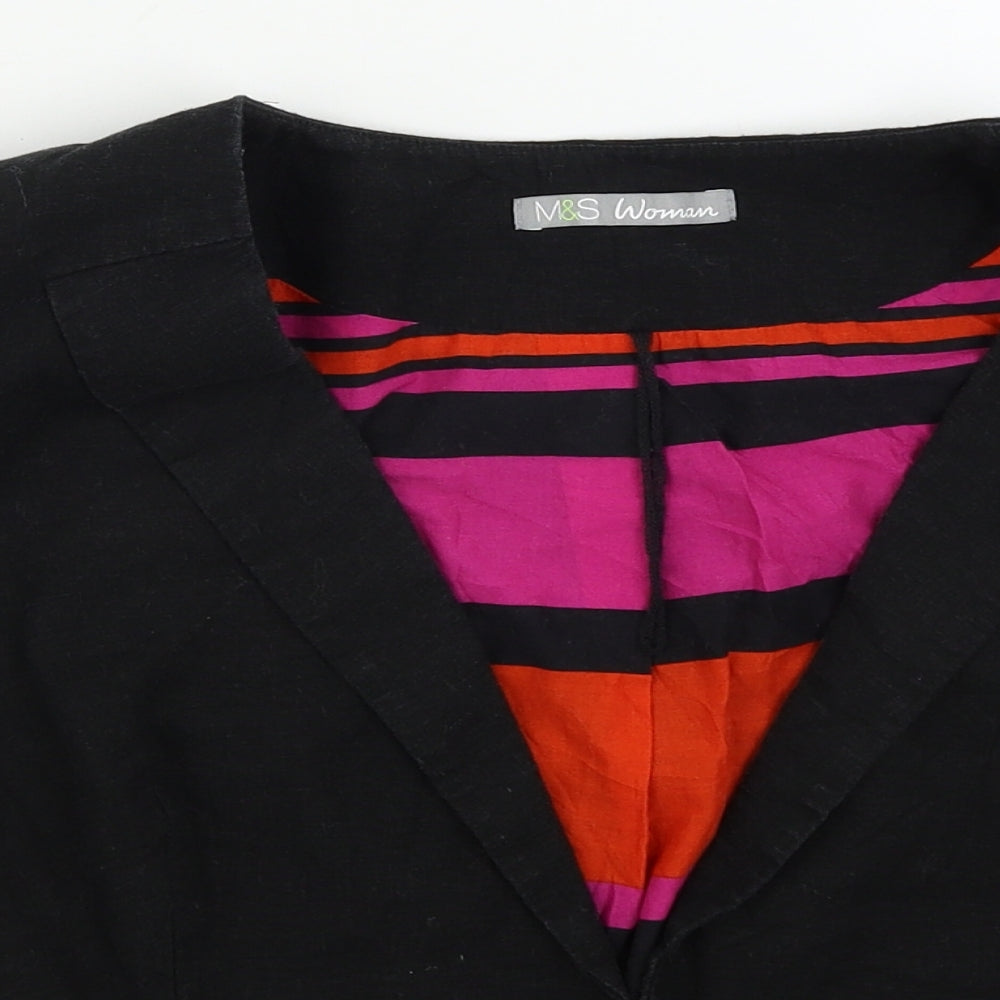Marks and Spencer Womens Black   Overcoat Blazer Size 16