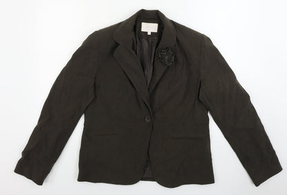 Additional front view of EVIE women’s brown jacket blazer, size UK 16