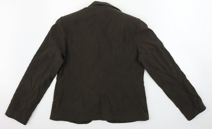 Back view of EVIE women’s brown jacket blazer, size UK 16