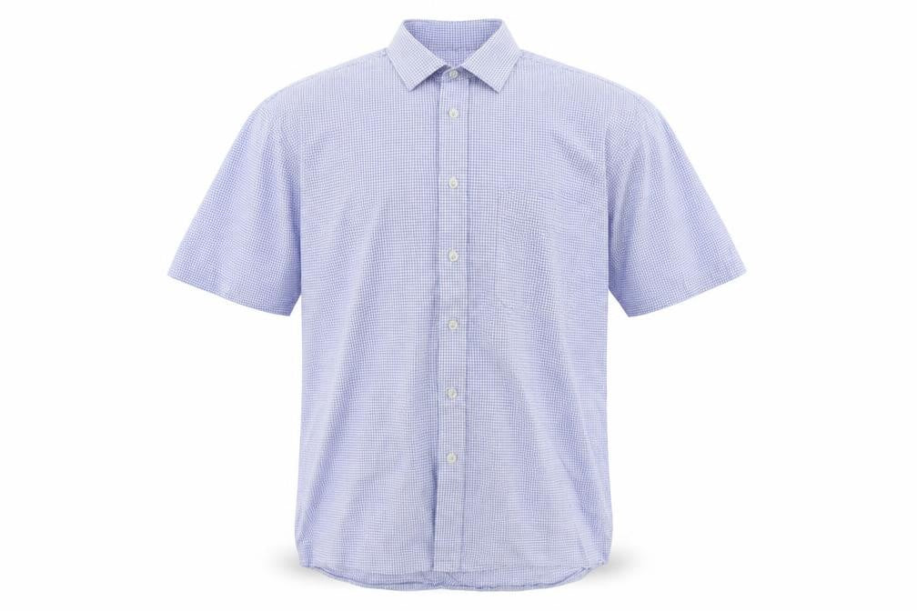 Tom Hagan Mens Blue Check   Button-Up Size M