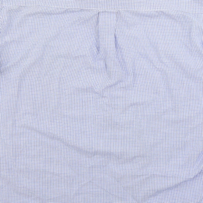 Tom Hagan Mens Blue Check   Button-Up Size M