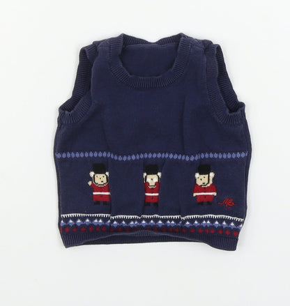 Additional front view of Mothercare Baby Blue Geometric Jacket, size 3-6, Months