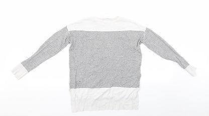 Back view of Atmosphere women’s multicoloured striped jumper, size UK 8, - atmosphere